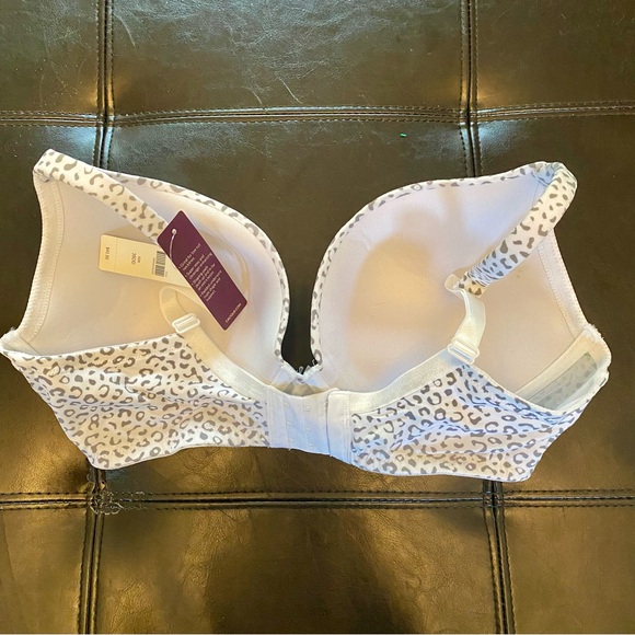 CACIQUE Smooth Boost Plunge Bra White and Gray Size 38DD NWT - Picture 2 of 4